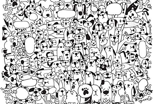 Muralo Vlies Fototapete 368x254 Kinder Schwarz-weiß Hunde Katzen Moderne Tapete Kinderzimmer Schlafzimmer Wandbilder Wandtapete Wandtattoo XXL Br. 368 cm x Hö. 254 cm