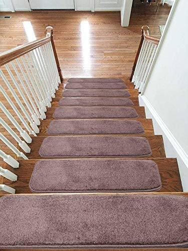 emmahome Lot de 13 tapis d'escalier antidérapants et lavables en machine, 22 x 67 cm, 11 mm d'épaisseur, camel