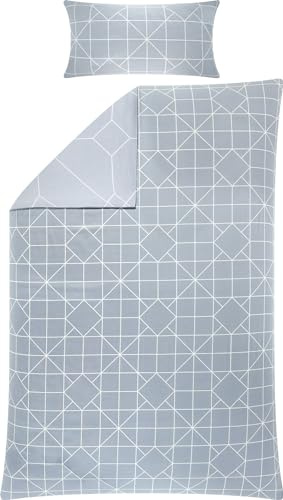 Erwin Müller Wendebettwäsche Mako-Satin grau Größe 1x 135x200 cm + 1x 40x80 cm