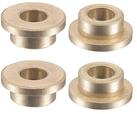 sourcing map Flange Sleeve Bearings 6mm Bore 10mm OD 6mm Length 14mm Flange Dia 2mm Flange Thickness Sintered Bronze Self-Lubricating Bushing 4pcs