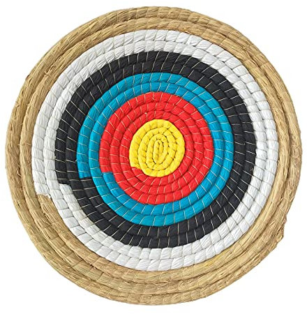 A/A Outdoor-Shooter Bogen-Bogenschießen-Ziel 45x45 cm Traditionelles handgemachtes festes Stroh rundes Ziel für im Freienpraxis Bogenschießen-Bogen und Schießenpfeil