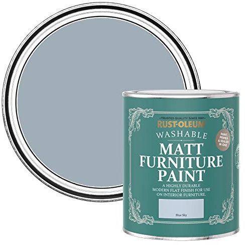 Rust-Oleum Peinture Bleue Mate & Lessivable pour Meubles, Finition Mate - Ciel Bleu 750ml