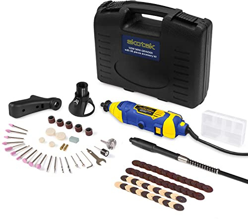 Skotek 135W Rotary Tool Kit, Variable Speed, 80pc Accessory Set | 135W motor with 8,000–33,000rpm, 80 accessories, 1.6–3.2mm collet range and lightweight 0.5kg design for DIY tasks.