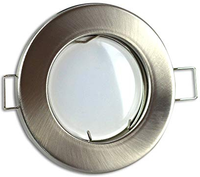 6x LED Einbaustrahler Set silber gebürstet rund 3 Watt warmweiß 230V - GU10 Einbauleuchten aus hochwertigem Aluminium - 55-60mm Bohrloch Einbau-Spot Decken-Leuchte