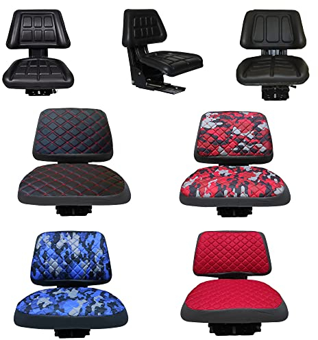 Binbir Trend Strapazierfähiger universeller Traktorsitzbezug für Traktoren mit flachen Sitzen, Gabelstapler-Sitzbezug, Camuflage-Muster, 4 Farben (blaues Impertex Camuflage)