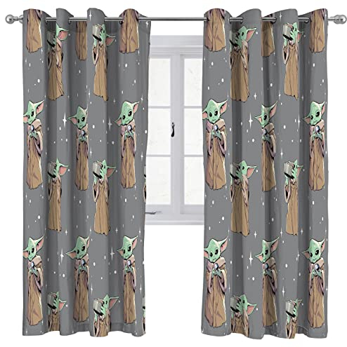 Jay Franco Start Wars The Mandalorian Bambino Curioso 183cm x 168cm Tende per Finestre con Occhielli - 2 Pannelli