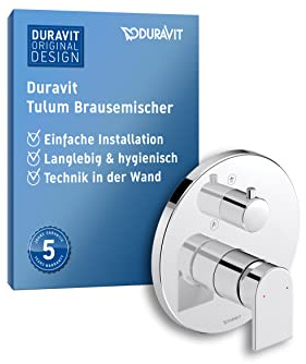 Duravit Tulum Duscharmatur Unterputz für 2 Verbraucher mit Umstellventil, Einhebel-Brausemischer mit Keramikmischsystem, Chrom
