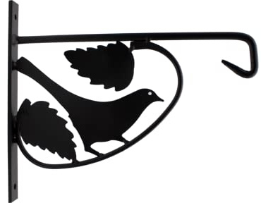 DOJA Barcelona | Hängende Pflanzenhalterung Vögel | 2 Stk Aufhängehaken | 260 x 210 mm | Wandhaken für Pflanzen | Halterung für Blumenampel, Gartendekoration, Laternen, Vogelkäfige etc.