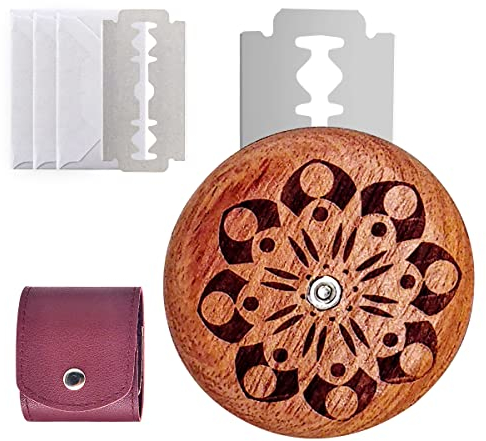 YuChiSX Round Bread Lame, Bread Scoring Knife, Handmade Bread Scoring Tool, Dough Scoring Equipment, UFO Lame Bread Tool with 5 Replacement Blades, Bread Scorer for Sourdough Bread