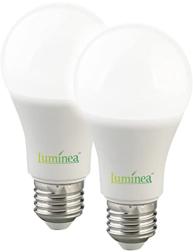 Luminea Sensorlampe: 2er-Set LED-Lampen, Bewegungs- & Lichtsensor, E27, 12W, 1.150lm, 6500K (Lampe mit Bewegungssensor, Glühbirne mit Bewegungsmelder, Zeitschaltuhr mit Dämmerungsschalter)