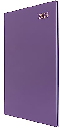 Collins Debden Collins Essential, A4-Terminplaner, Wochenansicht, 2024, kompletter Planer 2024, täglich, wöchentlich und monatlich, A4-Größe, Violett