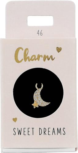 Depesche 11834-046 Charm Mond, vergoldeter Anhänger für Halsketten, Armband und Ohrringe, ideal als kleines Geschenk