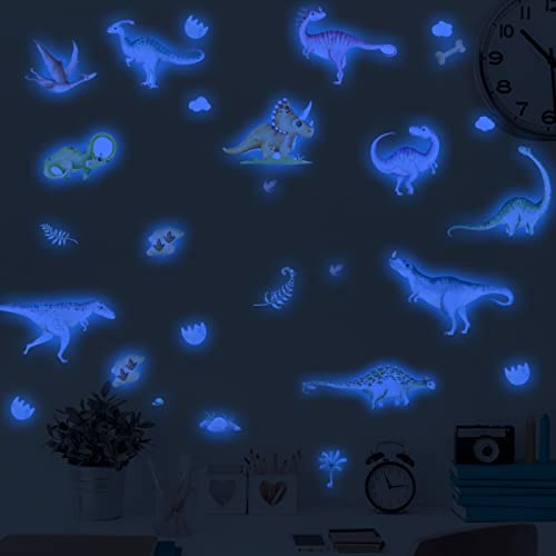 Wandtattoo Kinderzimmer Green Pink Dinosaurier Leuchtsterne Kinderzimmer Wandsticker Wandsticker Kinderzimmer Glow in the Dark Wandtattoo Kinderzimmer Mädchen Junge für Wanddeko Geschenke