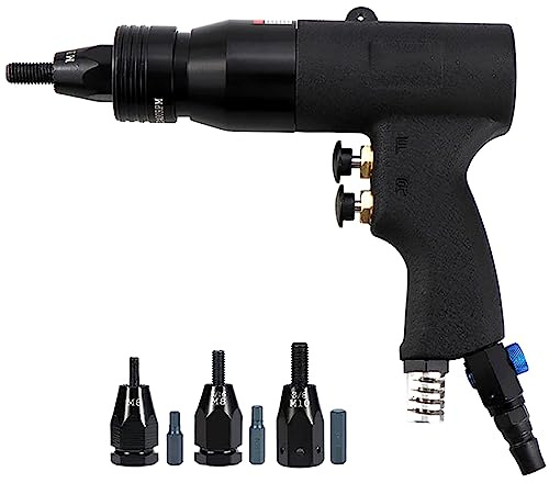 Industrial Hydraulic Pneumatic Rivet Gun - Premium Rivnut Tool Kit for M3 M4 M5 M6 M8 M10 M12 - Powerful Air Rivet Gun Perfect for Blind Riveting & Flat Nuts - Quality Riveter for Efficient Results