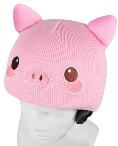YCONNECT Skihelm-Überzug – für Ski-, Snowboard-, Skateboard-, Fahrradhelm-Überzüge – gestrickte Helmüberzüge zum Skifahren, Gleitschirmfliegen – lustige Geschenke für Kinder & Erwachsene (rosa