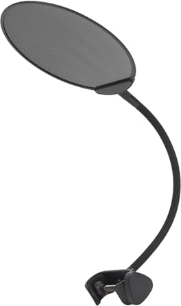 Mikrofon-Pop-Filter, Faltbarer Metall-Mikrofon-Pop-Filter-Schutz, mit Einem Flexiblen 360-Grad-Schwanenhals-Clip, für Studio-Chat-Aufnahmen