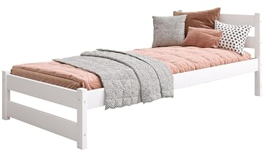 YOUKO Kinderbett 190x90 aus Kiefernholz - Montessori Bett Schlichten Stil - Kinder Bett für Jungen und Mädchen - Holzbett Kiefer Ohne Matratze