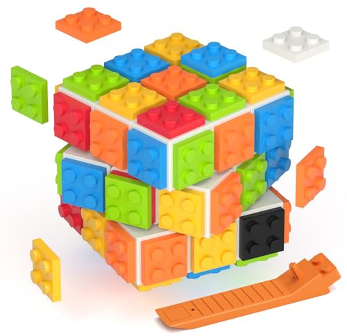 ROXENDA Zauberwürfel,Ziegelsteine Magie mit dem Quadrat 3x3, Puzzle Puzzle Puzzle und 3D schnelle würfel, für Kinder und Erwachsene, die spaß haben(weiße)