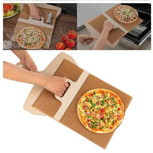 EvcgoX Sliding Pizza Peel for Pizza Cake Transfer, 12 Inch, Yellow, Modern Style, 30.5 cm (W) x 44.5 cm (L) x 2 cm (H), Pizza Shovel