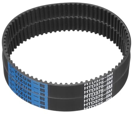 QUARKZMAN 2 st HTD-5M gummifördelningsrem 75 tänder, steglängd 375 mm x bredd 20 mm x höjd 3,6 mm, sluten slingfördelningsrem remskiva