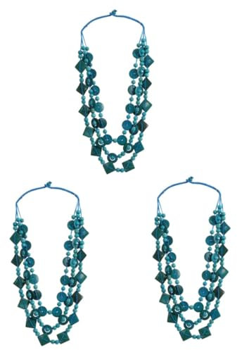 SOIMISS 3stücke Retro Bohemia Halskette Aus Kokosnuss Und Handgeknüpften Holzperlen Trendiger Schmuck Für Damen Und Mädchen Für Strandmode Und Lässige Anlässe