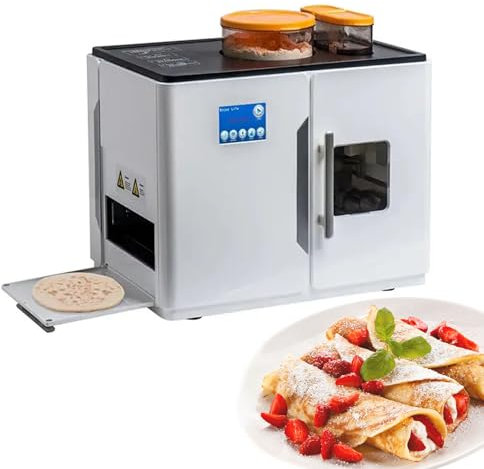 Fully Automatic Roti Chapati Maker, Tortilla Pancake Flatbreads Pita Making Machine, Tortilla Press Cooker, One Key to Make 20 Pcs/One Time, Smart Display Touch Screen,110V