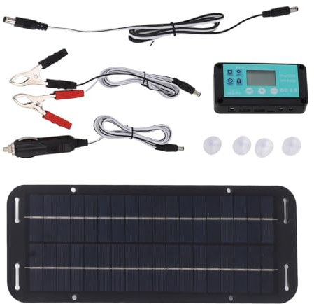Chargeur de batterie de voiture – Chargeur de batterie de voiture à panneau solaire | 20 W 12 V/24 V Chargeur solaire portable étanche | Kit de charge de panneau solaire pour voiture, moto, camion