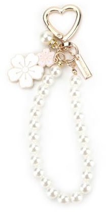 Tranbath Schlüsselanhänger Mit Zweifarbigen Blüten Und Perlen-Anhänger, Perfekt Als Persönliches Geschenk Für Frauen, Geburtstagsgeschenk Für Mama, Oder Mutmacher Geschenk Für Die Guter Freundin