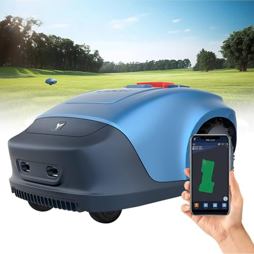 ZHLINGQ Tondeuse Robot de Jardin Pose pour 1000m² Coupe 20-55 mm avec Batterie Lithium, Tondeuse à Gazon Intelligente avec Une connectivité optimale programmable avec l'appli Bluetooth