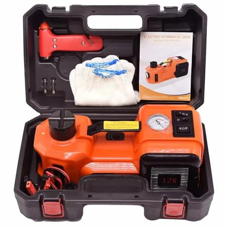 CQJJXKYC hebebühne Auto Auto-Elektro-Hydraulik-Wagenheber-Set, 5 Tonnen, automatische Hebeböcke mit Reifenfüller, Pumpenrad-Demontage Wagenheber
