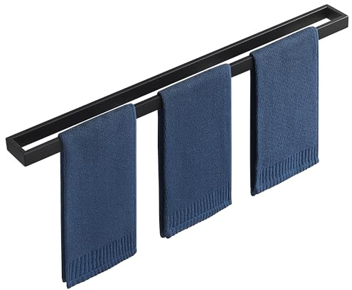 SAYAYO Handtuchhalter Schwarz 80cm Handtuchstange Edelstahl Badetuchhalter | Handtuchhalter Bad Gästehandtuchhalter Wandmontage für Badezimmer und Küche