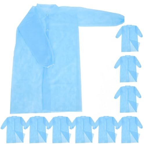 MAGICLULU 10pcs Disposable Lab Coats Men Women Lab Coats Lightweight Non-Woven Protective Suit