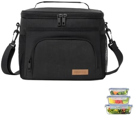 Occupaternm Kühltasche Lunchtasche, Thermotasche mit Verstellbarem Schultergurt, Faltbar Isolierte Cooler Bag, Lunch Bag für Arbeit, Schule, Strand, Picknick, Reise