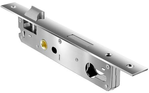 Serrure à larder en acier inoxydable 85x30 mm, serrure de porte, serrure de portail de jardin avec verrouillage à un point, inoxydable, sûre et polyvalente pour portes et portails, argent