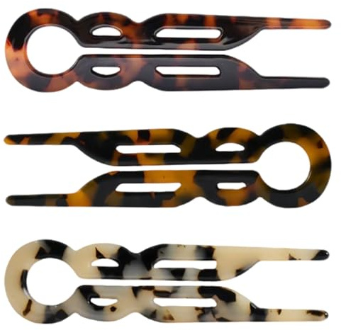 Set di 3 fermagli per capelli francesi, fermaglio a U Prestige, accessori per acconciature da donna (3 colori)