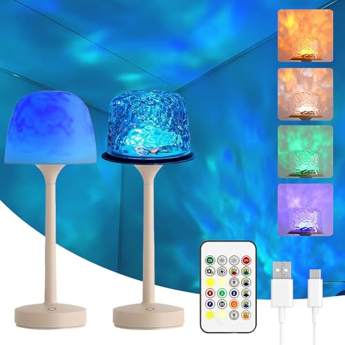 KBIBCK Shower Lamp, Waterproof ShowerLamp with 16 Colour RGB Ocean,Touch & Remote Control & Adjustable Brightness, Rechargeable ShowerLight,Cordless Lamp for Bathtub/Bathroom