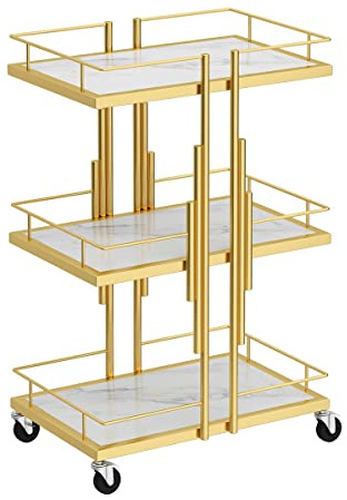 Carrello da cucina con ruote a 3 livelli - Soluzione di stoccaggio salvaspazio per saloni, case e hotel