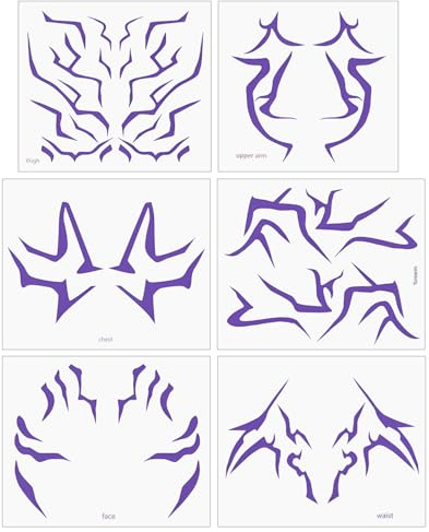 6 Kpop de mons Hunters Tatuaje, Demonios Tatuajes Temporales, Pegatinas de Tatuajes Temporales de Demonios, Adecuado para Disfraces de Halloween, Carnaval y Carnaval