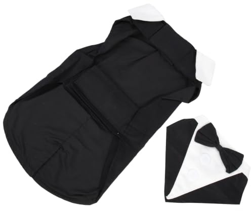 MAGICLULU Smokinganzug für Haustiere Gentleman Hundebekleidung aus Polyester Schwarz mit Dekorativen Knöpfen für Hunde für Hochzeiten und Silvester Größe XL 8,5 10kg