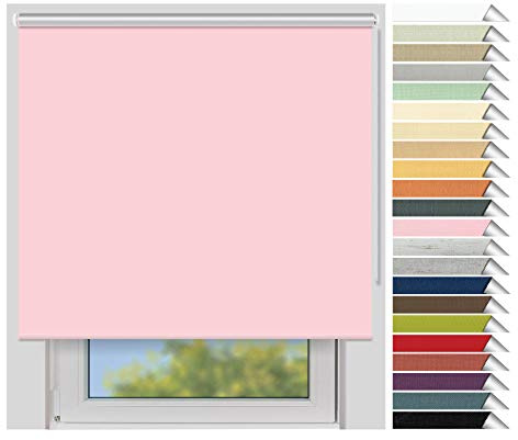 EFIXS Thermorollo Medium - 25 mm Welle - Breiten: 60-240 cm - Höhen bis 240 cm - Hier: 180 cm x 190 cm (Stoffbreite x Höhe) - rosa (062) - Hitzeschutzrollo - Verdunklungsrollo