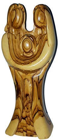 CleanPrince Holzfigur Familienfigur Vater Mutter und Kind 24 cm handgefertigt aus Olivenholz CPH100685