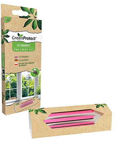 Green Protect Fly Discreet Insect Trap - Eco Friendly - Window Frame - Multipurpose, 3D Pattern - Trap Insects Easily - Easy to Clean - Pack of 3