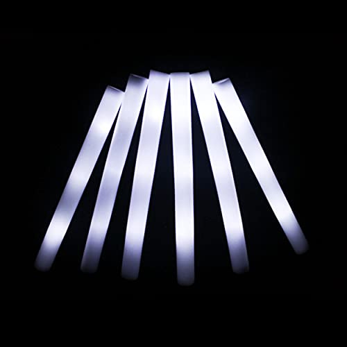 KUMUNDO - 25 Unidades Palos Led 48cm, Palos led para Bodas, Barras Luminosas, Sticks Luminosos para Fiestas, Palos de Espuma Luminosos con led Blanco