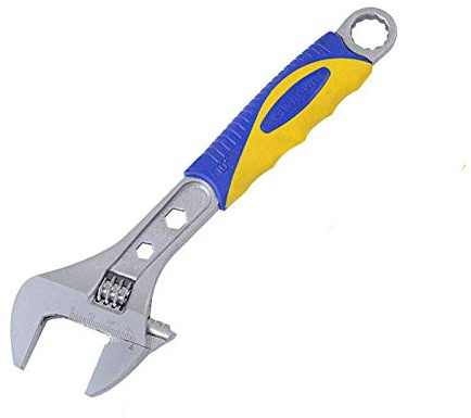 Llave ajustable Llave ajustable de agarre suave, boca ancha, herramienta de mano con mandíbula ancha de 24 mm de ancho de capacidad de mandíbula (6 pulgadas/150 mm)