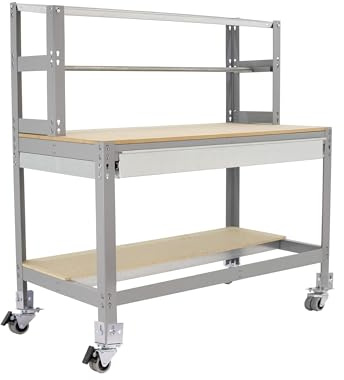 SIMONWORK Werkbank mit Rollen BT4 Box 900 grau/Holz
