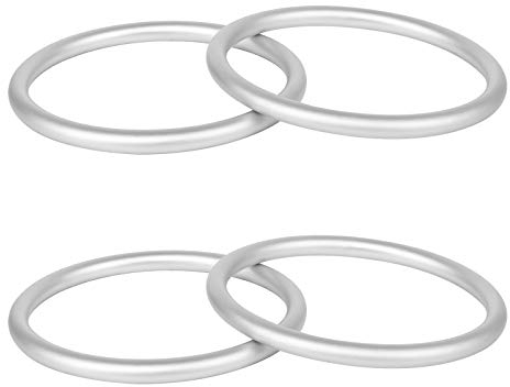 Jubaopen 4 Stück Baby Sling Ringe Trageschlaufen Ringe Baumwolle Wrap Aluminium Ringe Tragegurt für Verwendung Mit Babytragetuch Ring Zubehör für Kleinkinder (Silber)