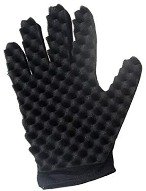 Xfaiz Magic Curly Sponge Gloves Tutorial for Barbiers Wave Black Twist Brush Styling Tool Hair Brush Sponge Gloves (1 PCS)