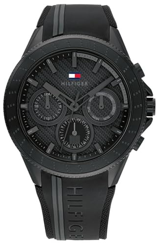 Tommy Hilfiger Multi Zifferblatt Quarz Uhr für Herren mit Weisses Silikonarmband - 1791861