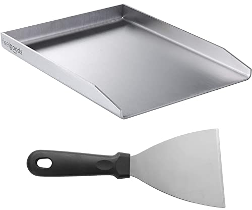 Smartpeas Piastra Per Barbecue In Acciaio Inox - Perfetta Per Grigliate - Piastra Calda BBQ Plancha Con Spatola Inclusa Per La Massima Versatilità - Adatta Per Cucina All'Aperto