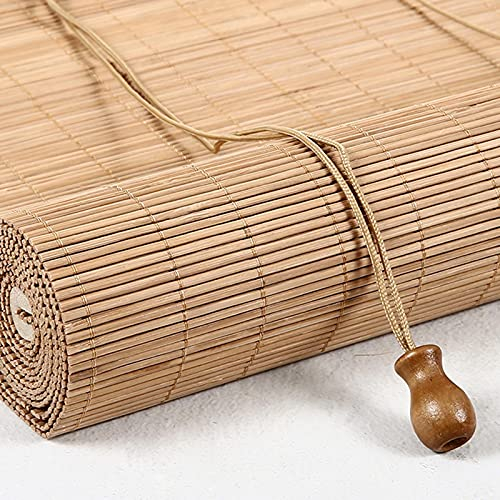 Jolan Bambusrollo Aussenbereich,bambusvorhänge Mit Kordelzug,Rollo Bambus,rollläden Sonnenschutz,raffrollos,sichtschutz Rollo,Bambus Jalousien Für Balkone,türen,Fenster,Carbonized-140x235cm/55x92.5in
